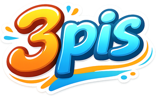 3 pis এর গোলাপি নীল লোগো